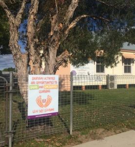 Corflute sign on fence image